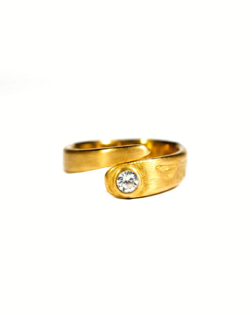 Dawnlight Ring Gold Plated 24K PVD Stainless Steel Zircon Luxury Jewelry For Women
