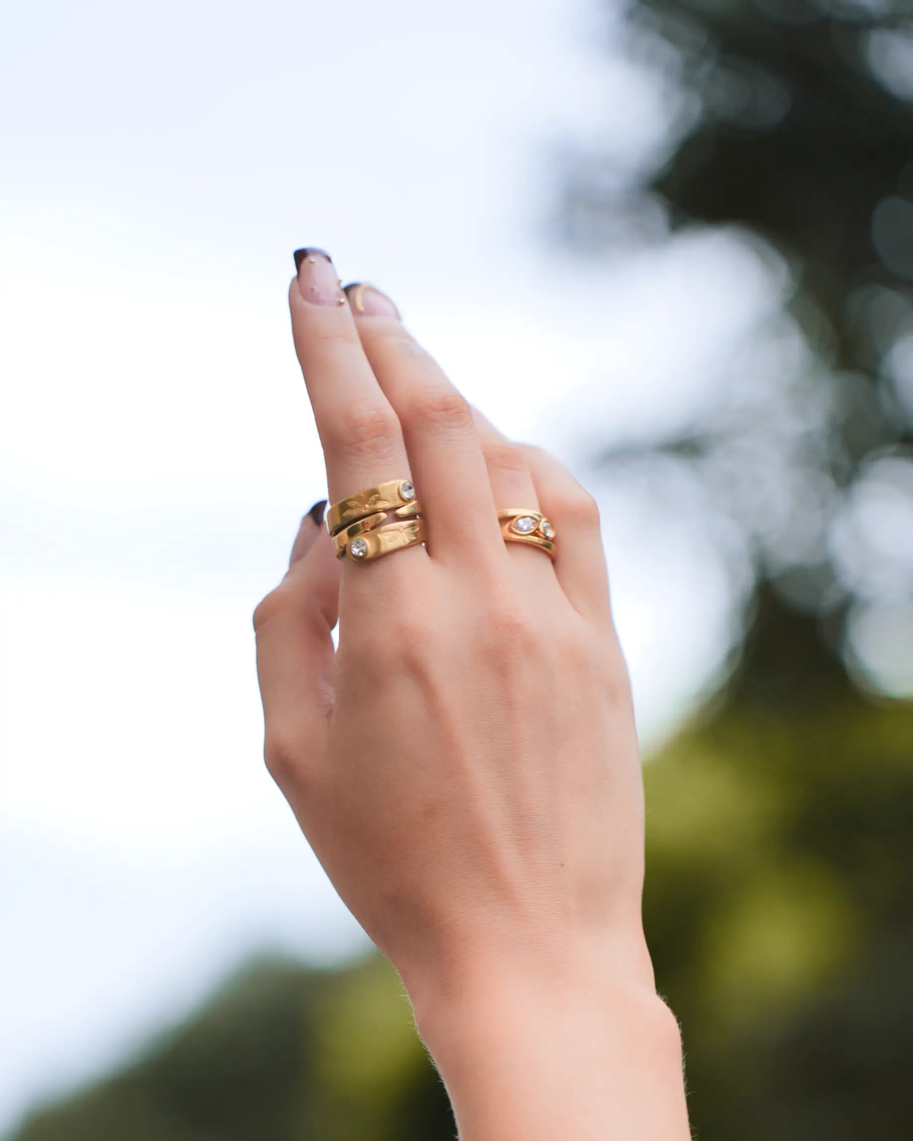 Faith Dawnlight Ring Combo On Hand Minimal Luxury Jewelry For Women
