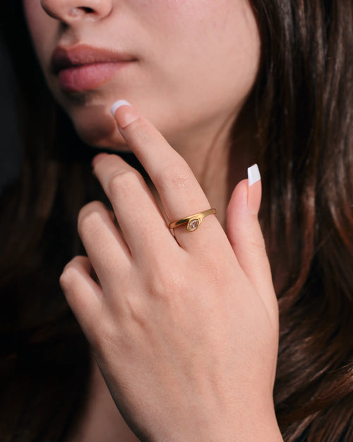 Faith Ring On Hand Minimal Luxury Jewelry For Daily Wear
