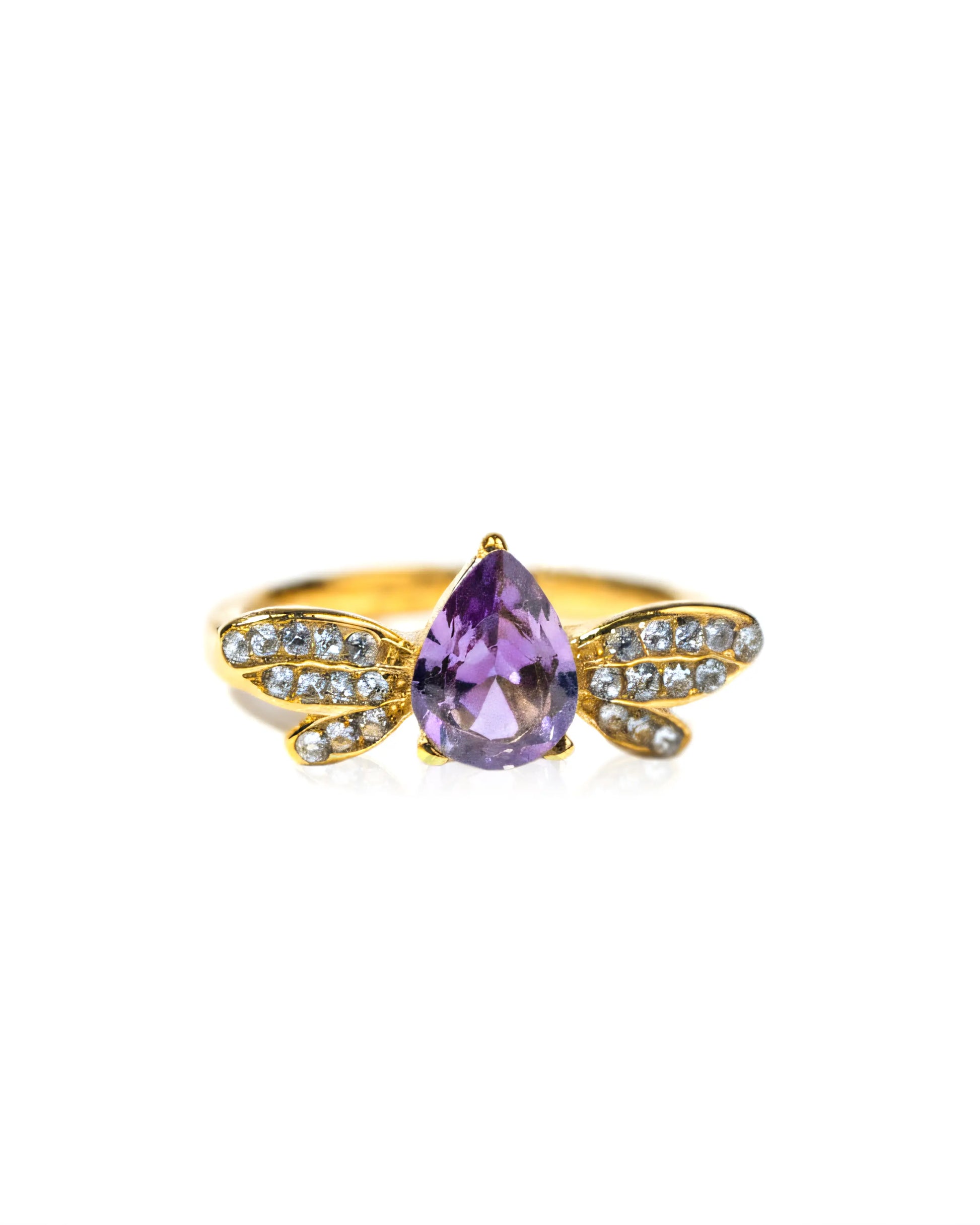 Lueur Purple Ring Gold Plated 24K PVD Stainless Steel Zircon Luxury Jewelry For Women
