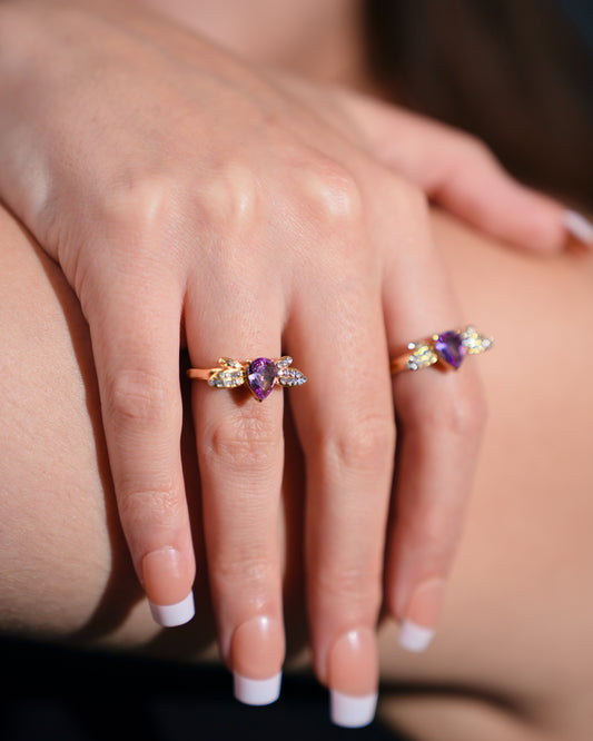 Lueur Purple Ring On Hand Minimal Luxury Jewelry For Daily Wear Europe

