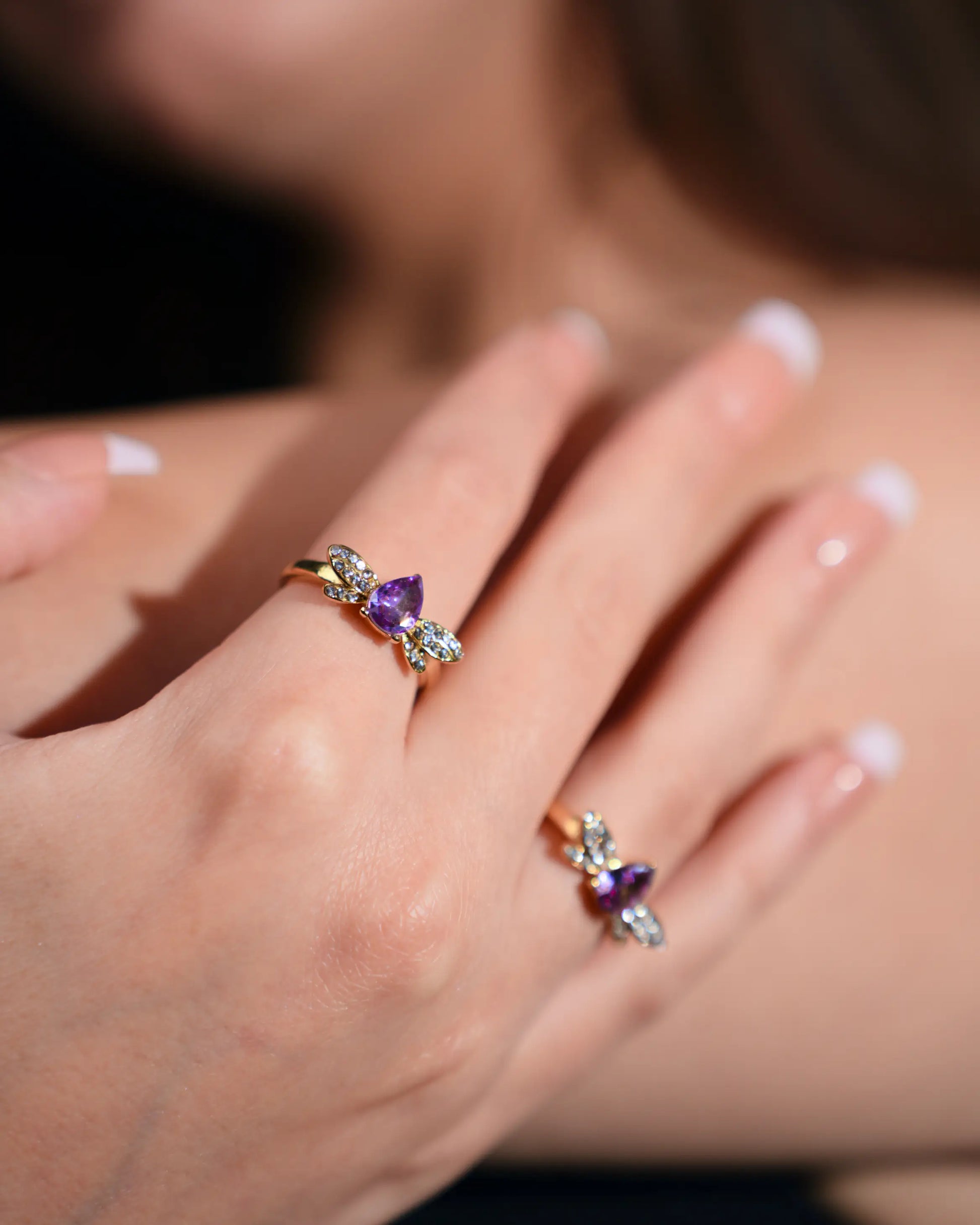 Lueur White Ring Close Detail Jewelry For Self Love And Personal Growth
