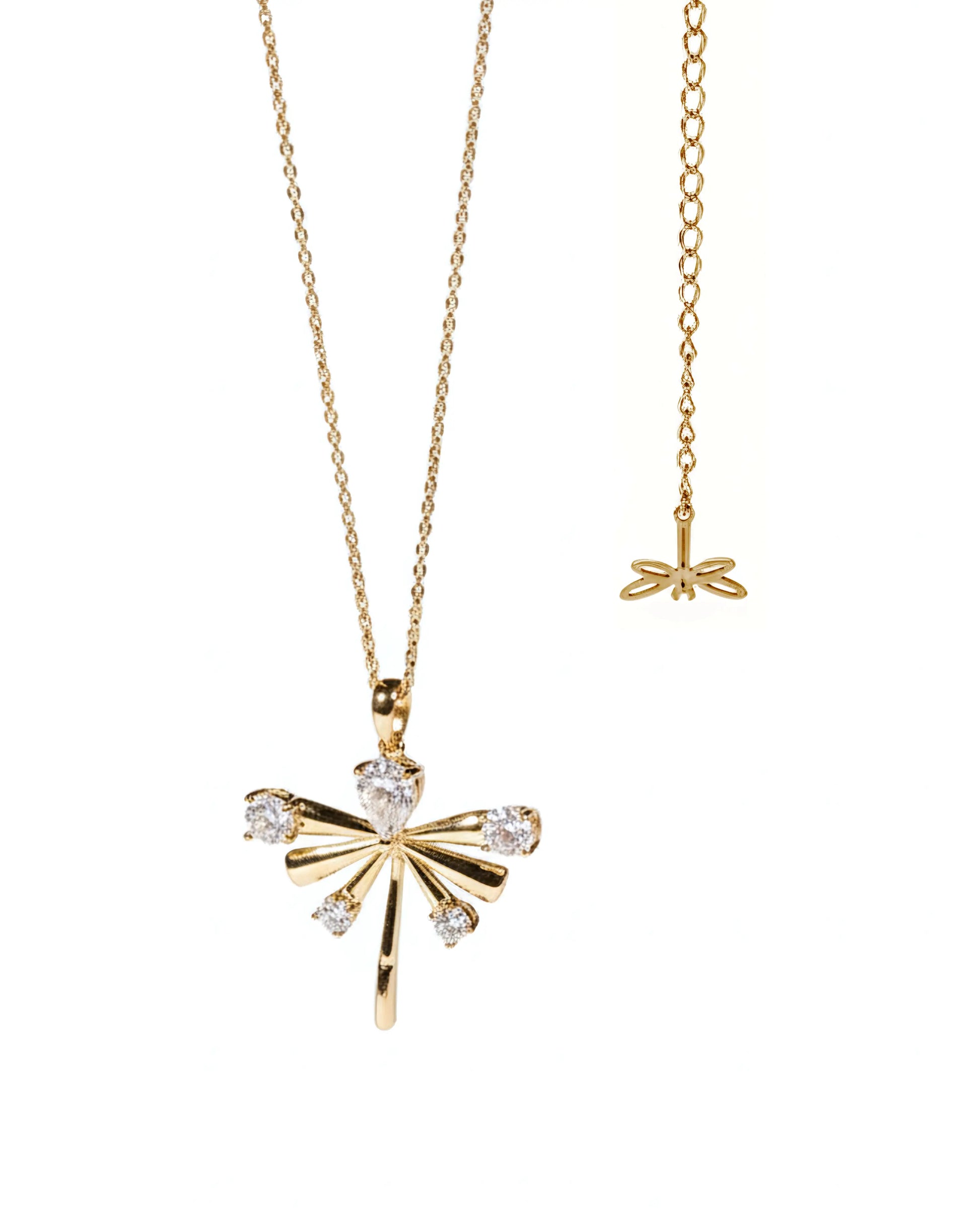Lumiere Dragonfly Necklace Gold Plated 925 Silver Luxury Jewelry For Women
