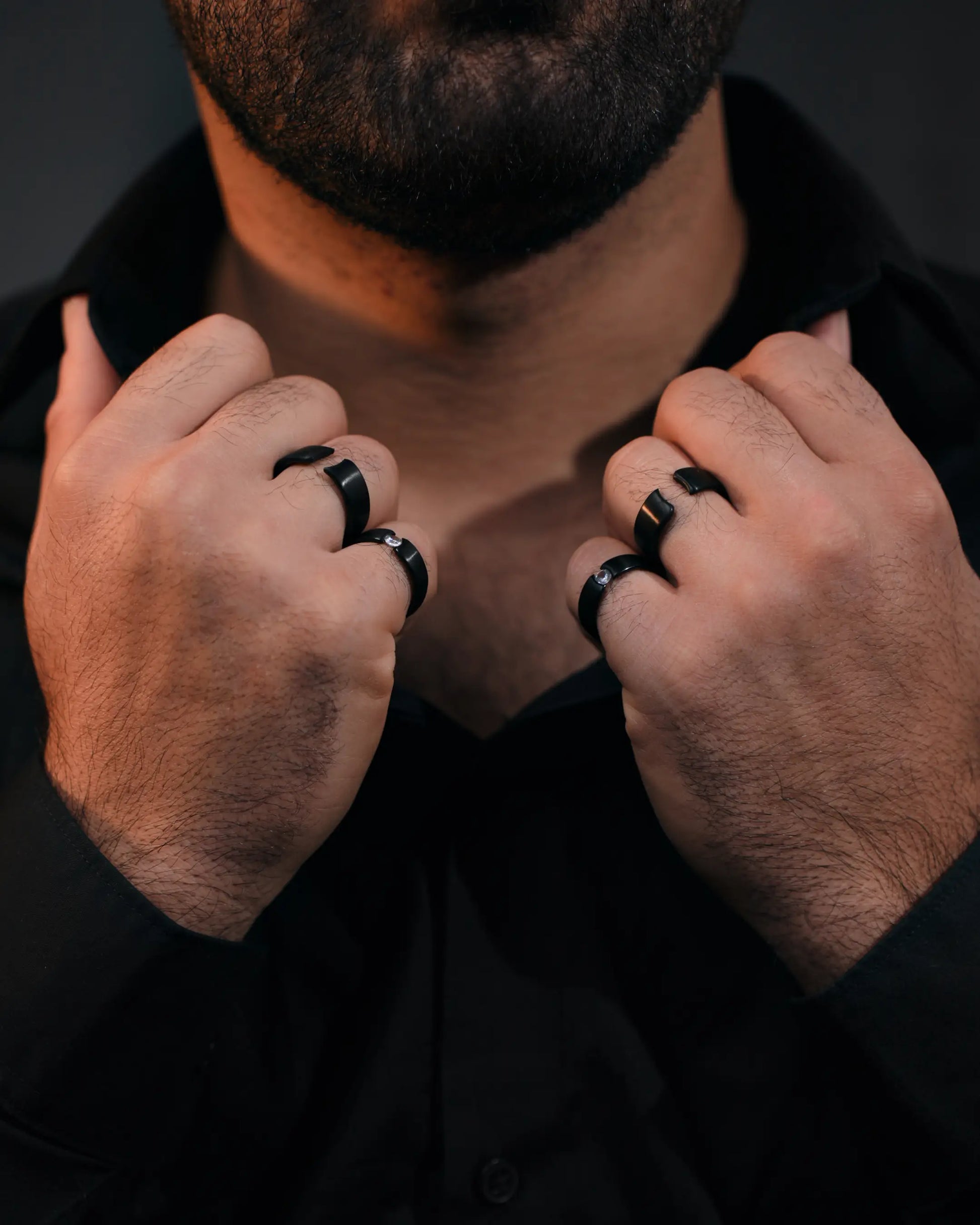 Noir Ring Engraving Detail Jewelry That Represents Strength
