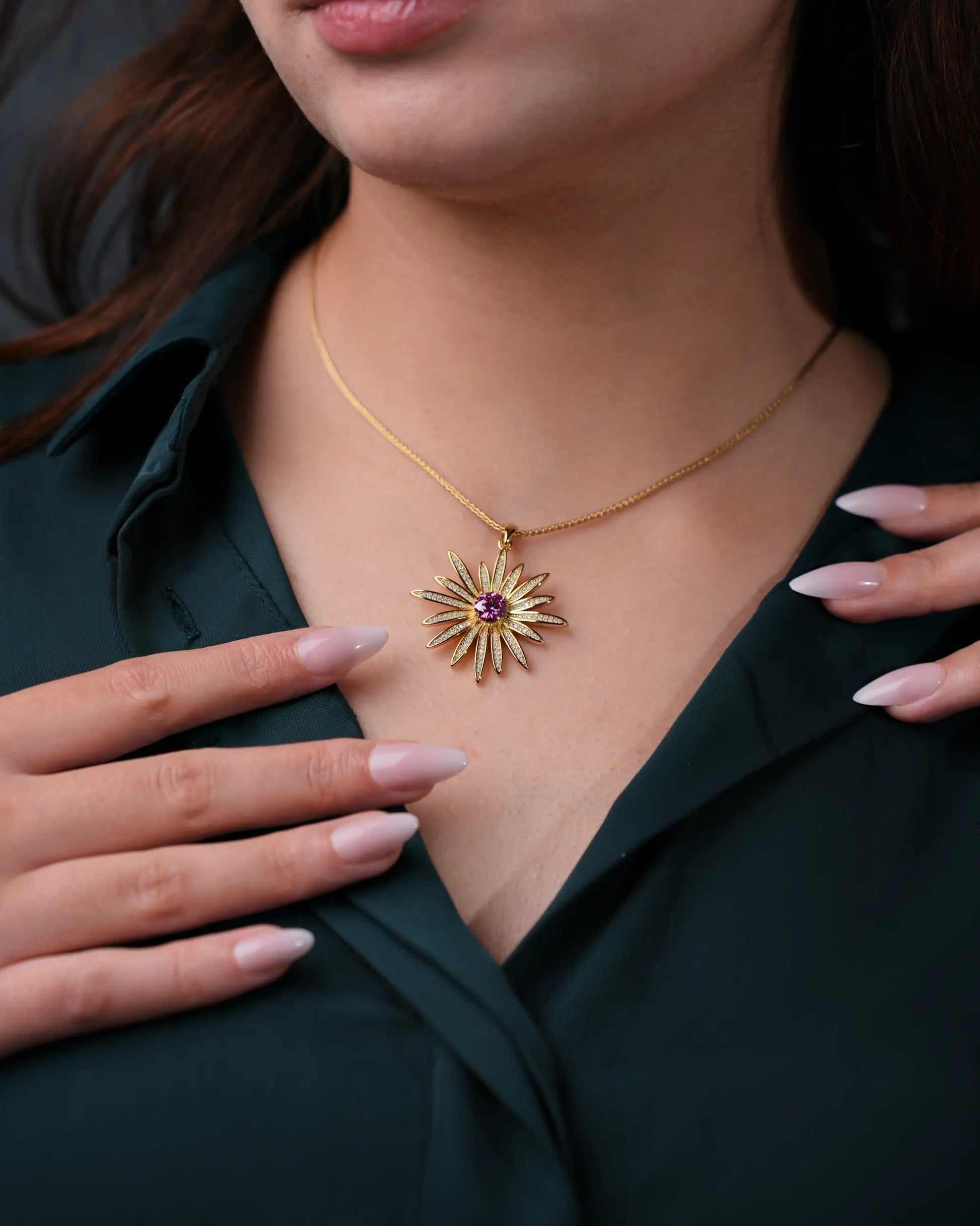 Serenya Pendant Detail With Moissanite Stone
